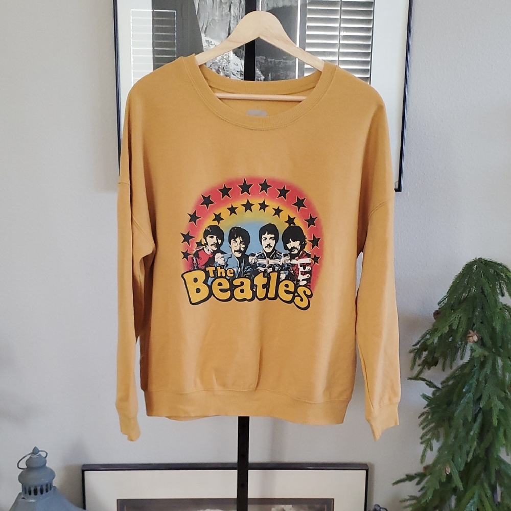 The Beatles Yellow Graphic Pullover with Blue Logo